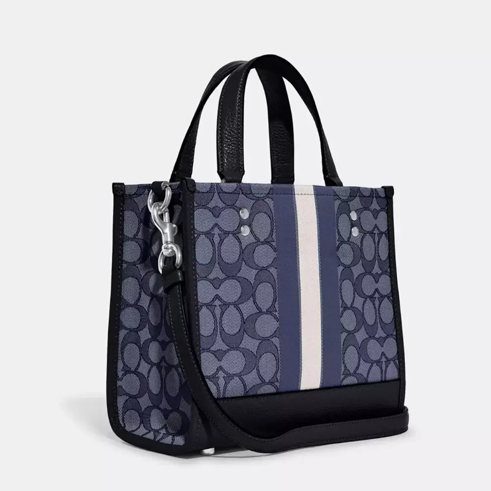 NWT Coach Dempsey Tote Bag 22 In Signature Jacquard With Stripe And Coach Patch - Picture 2 of 13